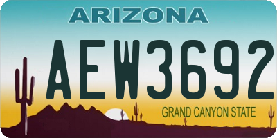 AZ license plate AEW3692