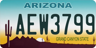 AZ license plate AEW3799