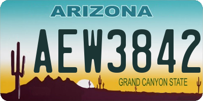 AZ license plate AEW3842