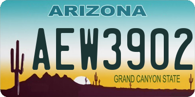 AZ license plate AEW3902