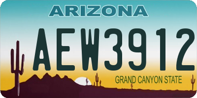 AZ license plate AEW3912
