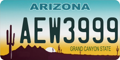 AZ license plate AEW3999