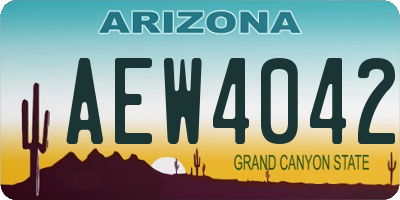 AZ license plate AEW4042