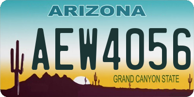 AZ license plate AEW4056