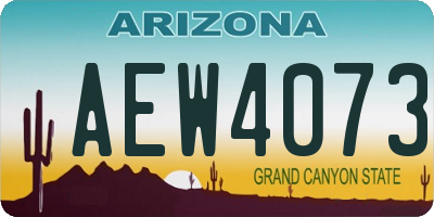 AZ license plate AEW4073