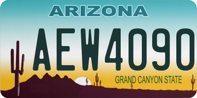 AZ license plate AEW4090