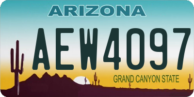 AZ license plate AEW4097