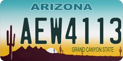 AZ license plate AEW4113