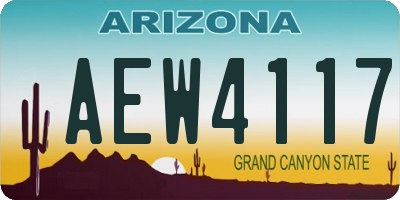 AZ license plate AEW4117