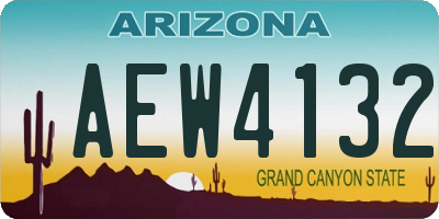 AZ license plate AEW4132