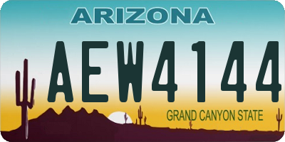 AZ license plate AEW4144