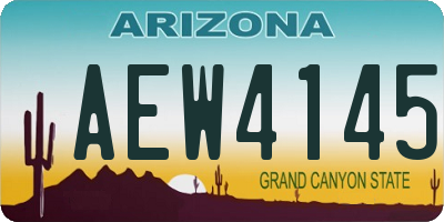 AZ license plate AEW4145