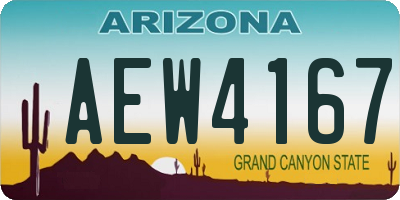 AZ license plate AEW4167