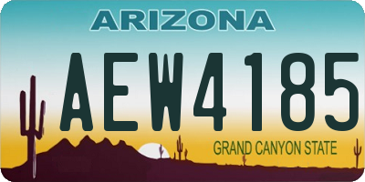 AZ license plate AEW4185