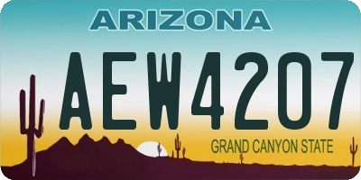 AZ license plate AEW4207