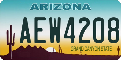 AZ license plate AEW4208