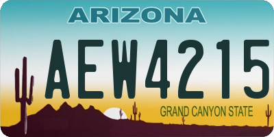AZ license plate AEW4215