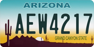 AZ license plate AEW4217
