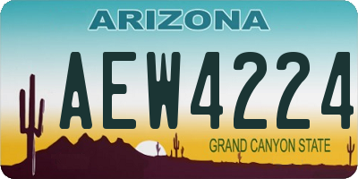 AZ license plate AEW4224