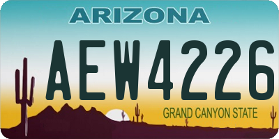 AZ license plate AEW4226