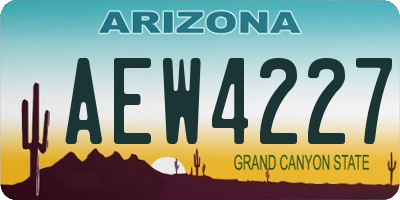AZ license plate AEW4227