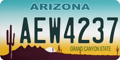 AZ license plate AEW4237