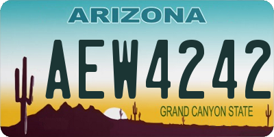AZ license plate AEW4242