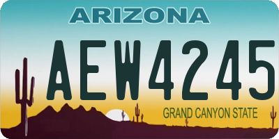 AZ license plate AEW4245