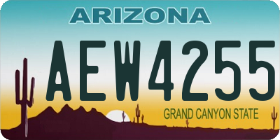 AZ license plate AEW4255