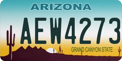 AZ license plate AEW4273