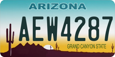 AZ license plate AEW4287