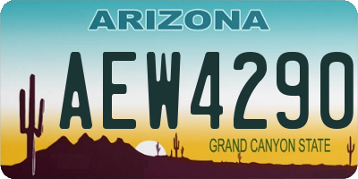 AZ license plate AEW4290