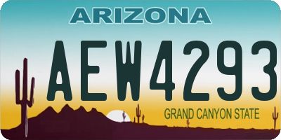 AZ license plate AEW4293