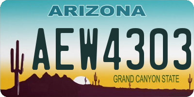 AZ license plate AEW4303