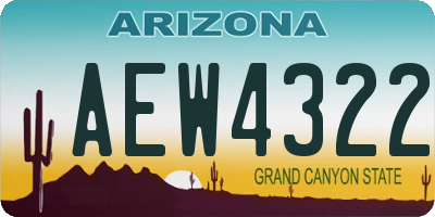 AZ license plate AEW4322