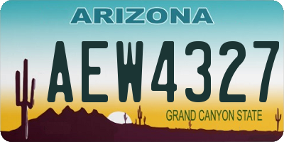 AZ license plate AEW4327
