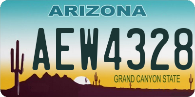 AZ license plate AEW4328