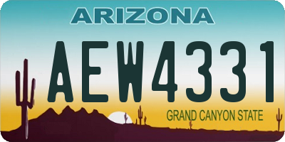 AZ license plate AEW4331