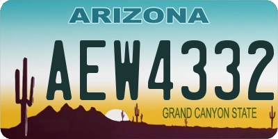 AZ license plate AEW4332