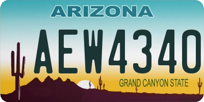 AZ license plate AEW4340