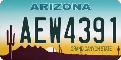 AZ license plate AEW4391
