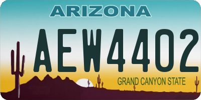 AZ license plate AEW4402