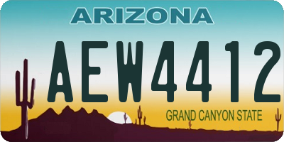 AZ license plate AEW4412