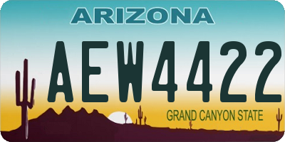 AZ license plate AEW4422