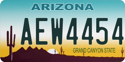 AZ license plate AEW4454