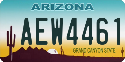 AZ license plate AEW4461
