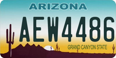 AZ license plate AEW4486