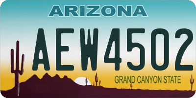 AZ license plate AEW4502