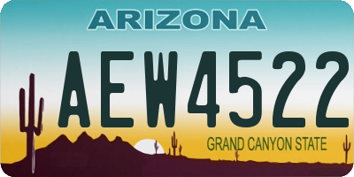 AZ license plate AEW4522