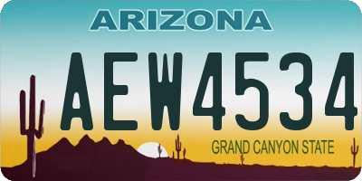 AZ license plate AEW4534